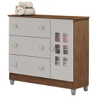 Berço Mirelle E Cômoda Mariah Branco Acetinado Amadeirado Com Colchão Gazin - Carolina