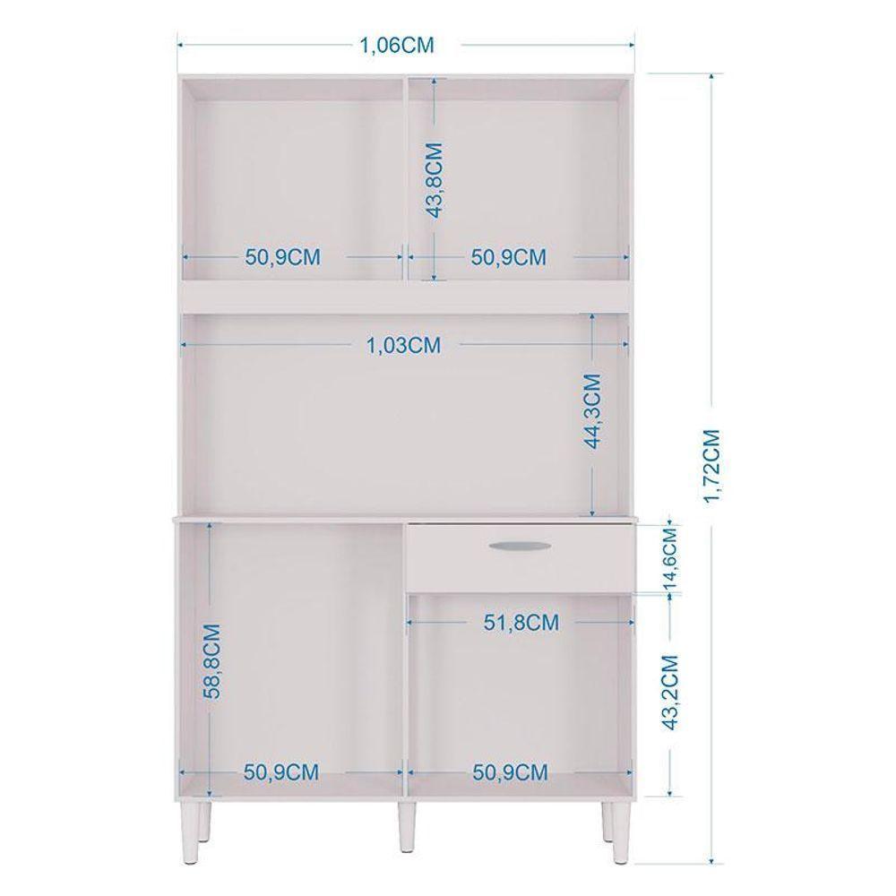 Cozinha Ambiente Kit Cassia 8 Portas Branco - Poquema - 3