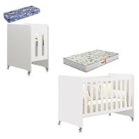 Berço Americano Evolution 4 Em 1 Branco Acetinado Com Colchão Mini E Colchão Americano Gazin - 1