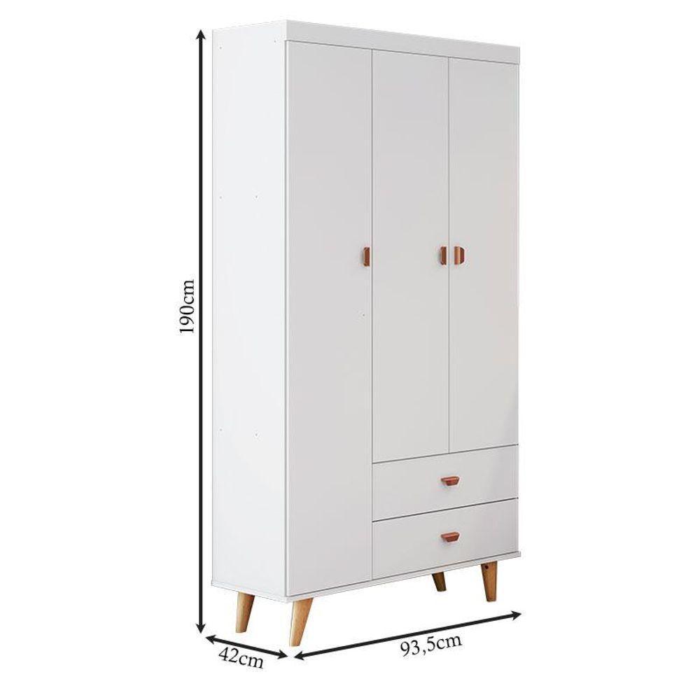 Quarto De Bebê Duda Com Berço Americano Ligia Branco Acetinado Bétula E Colchão Ortobom Móveis - 3