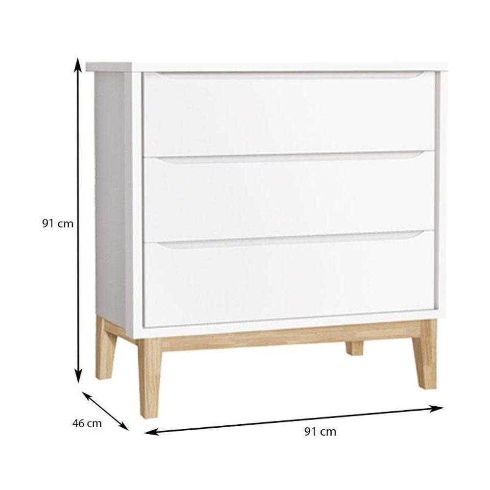 Berço Americano E Cômoda Gaveteiro New Classic Branco Com Pés Madeira E Colchão Gazin - Reller - 3