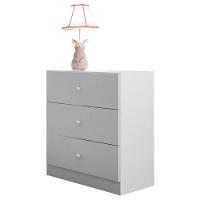 Cômoda E 02 Guarda Roupa Louise E Sapateira Laís Branco Brilho - Ajl - 3