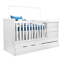 Quarto De Bebê Blenda Com Berço Multifuncional Cleo Branco Acetinado - Phoenix - 3