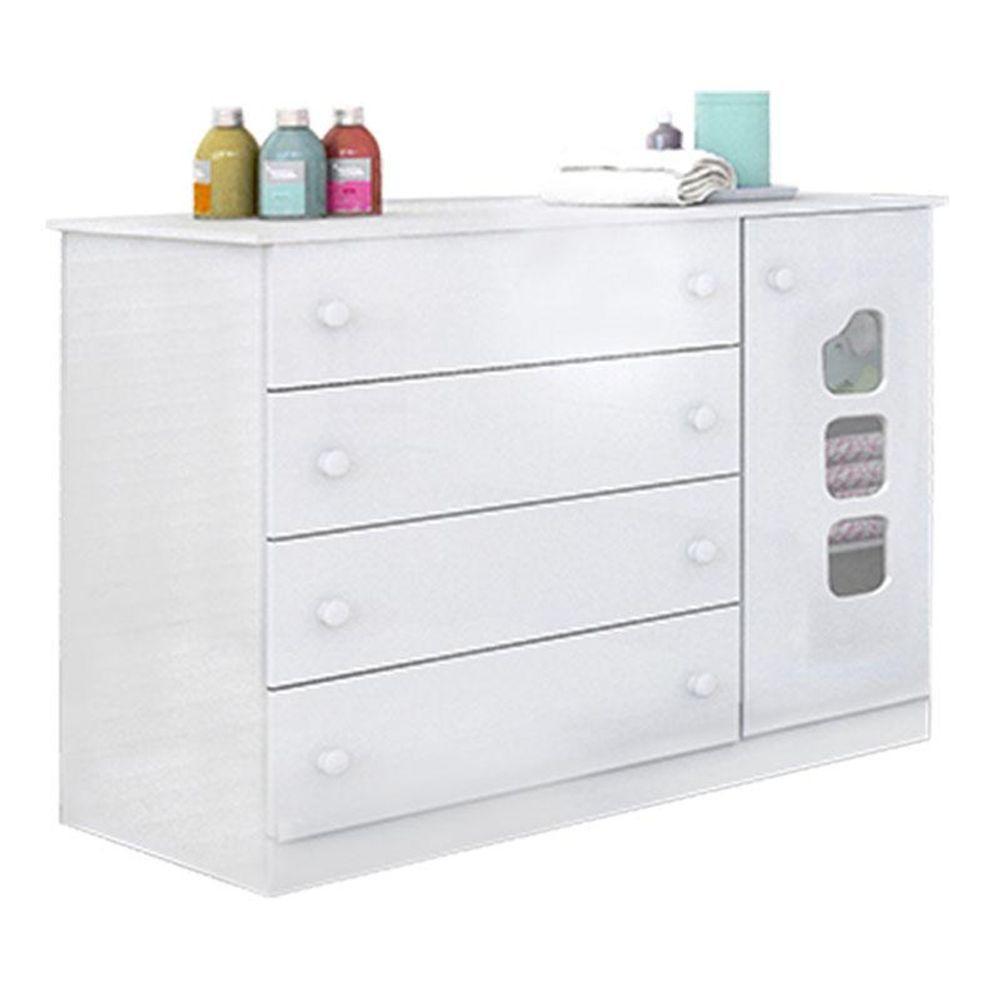 Quarto De Bebê Lívia Com Berço Multifuncional Selena Branco Brilho Com Colchão Ortobom - Phoenix - 6