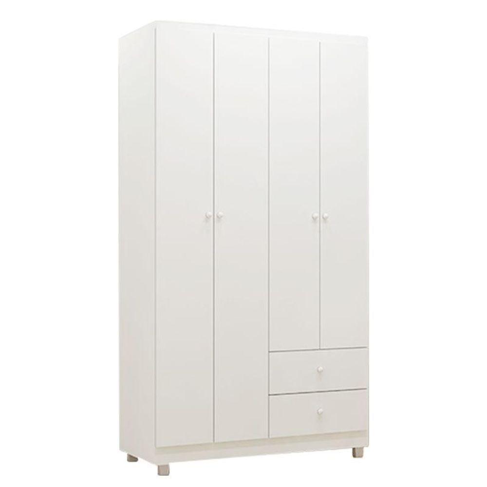 Quarto De Bebê Louise 4 Portas Com Berço Doce Sonho 100 Branco Brilho - Ajl - 2