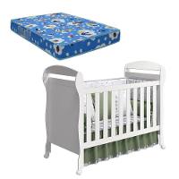 Berço Americano Danny Branco Acetinado Com Colchão Ortobom - Reller - 1