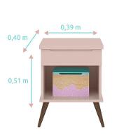 Cômoda Infantil Com Porta E Mesa De Apoio Alice Rosa Acetinado - Phoenix - 2