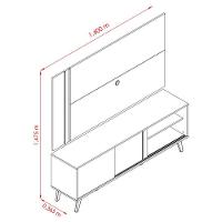 Rack Bancada E Painel Para Tv Cronos Com Aparador Estoril E Mesa De Centro Indianápolis Calacata Off White - Madetec - 10