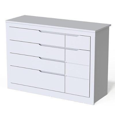 Cômoda Infantil Cléo 5 Gavetas em MDF com Porta Giratória e Corrediças Telescópicas Branco