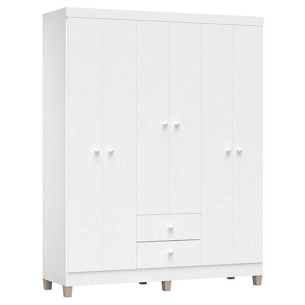 Quarto De Bebê Ternura Baby 6 Portas Com Cômoda Gaveteiro Branco Brilho - Incorplac - 3