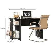 Mesa Para Escritório 3875 Preto Fosco - Qmovi - 3