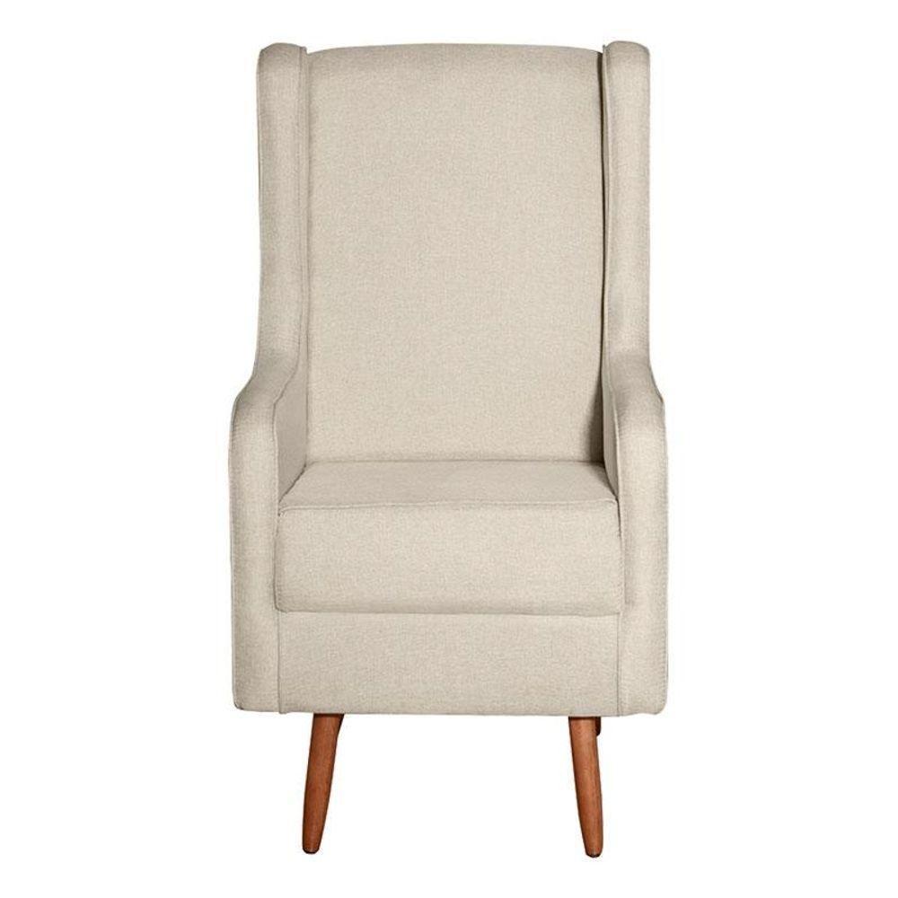 Poltrona Amamentação Aquila Com Puff Linho Bege Pés Palito - Fratello - 2