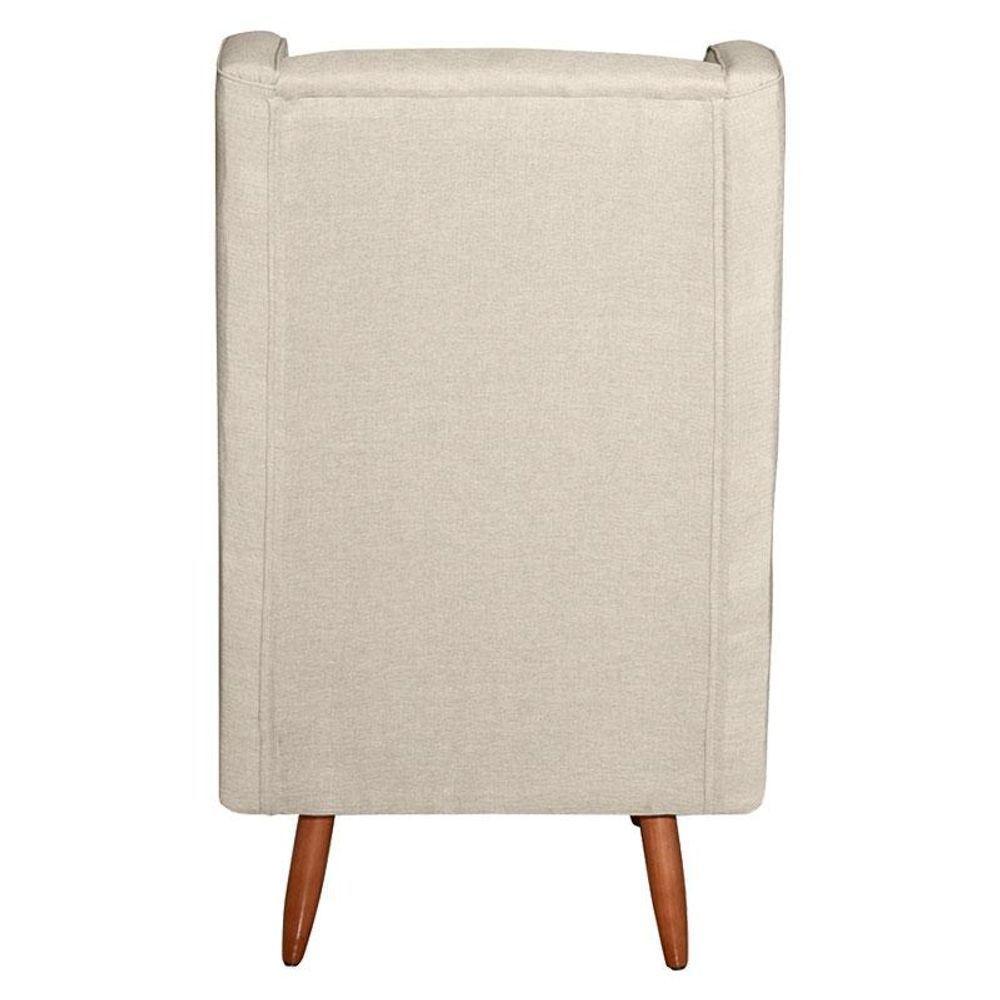 Poltrona Amamentação Aquila Com Puff Linho Bege Pés Palito - Fratello - 6