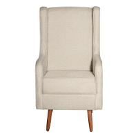 Poltrona Amamentação Aquila Com Puff Linho Bege Pés Palito - Fratello - 2