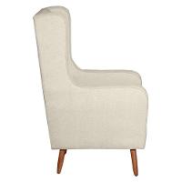 Poltrona Amamentação Aquila Com Puff Linho Bege Pés Palito - Fratello