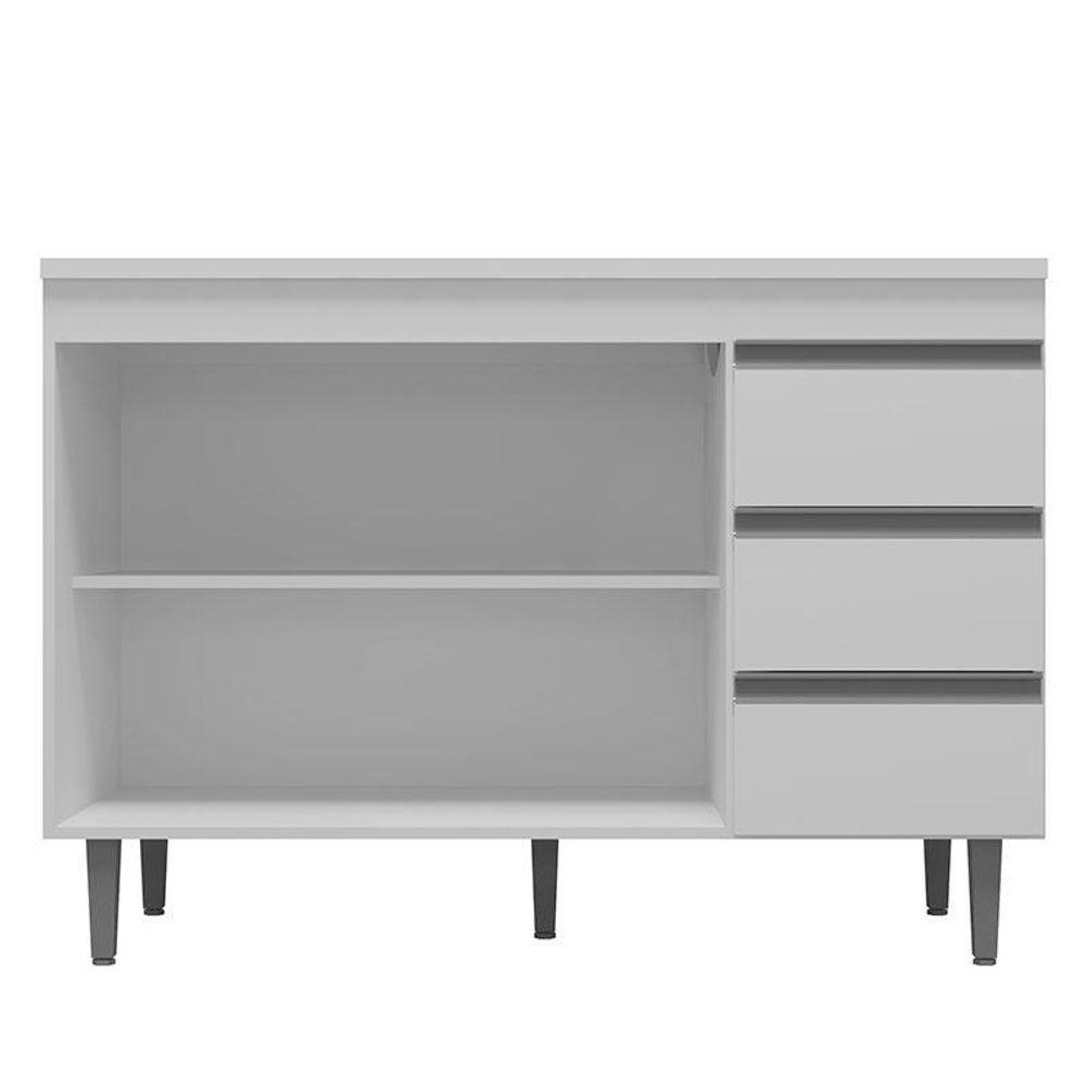 Balcão De Pia Andréia 120 Cm Cinza Fosco - Ajl - 3