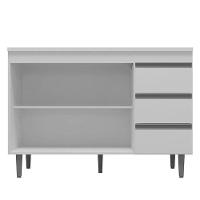 Balcão De Pia Andréia 120 Cm Cinza Fosco - Ajl - 3