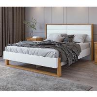 Cama Casal Freetown 160 Branco Amêndoa Clean - Lopas - 4