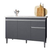 Balcão De Pia Tatiane 120 Cm Cinza Fosco - Ajl - 1