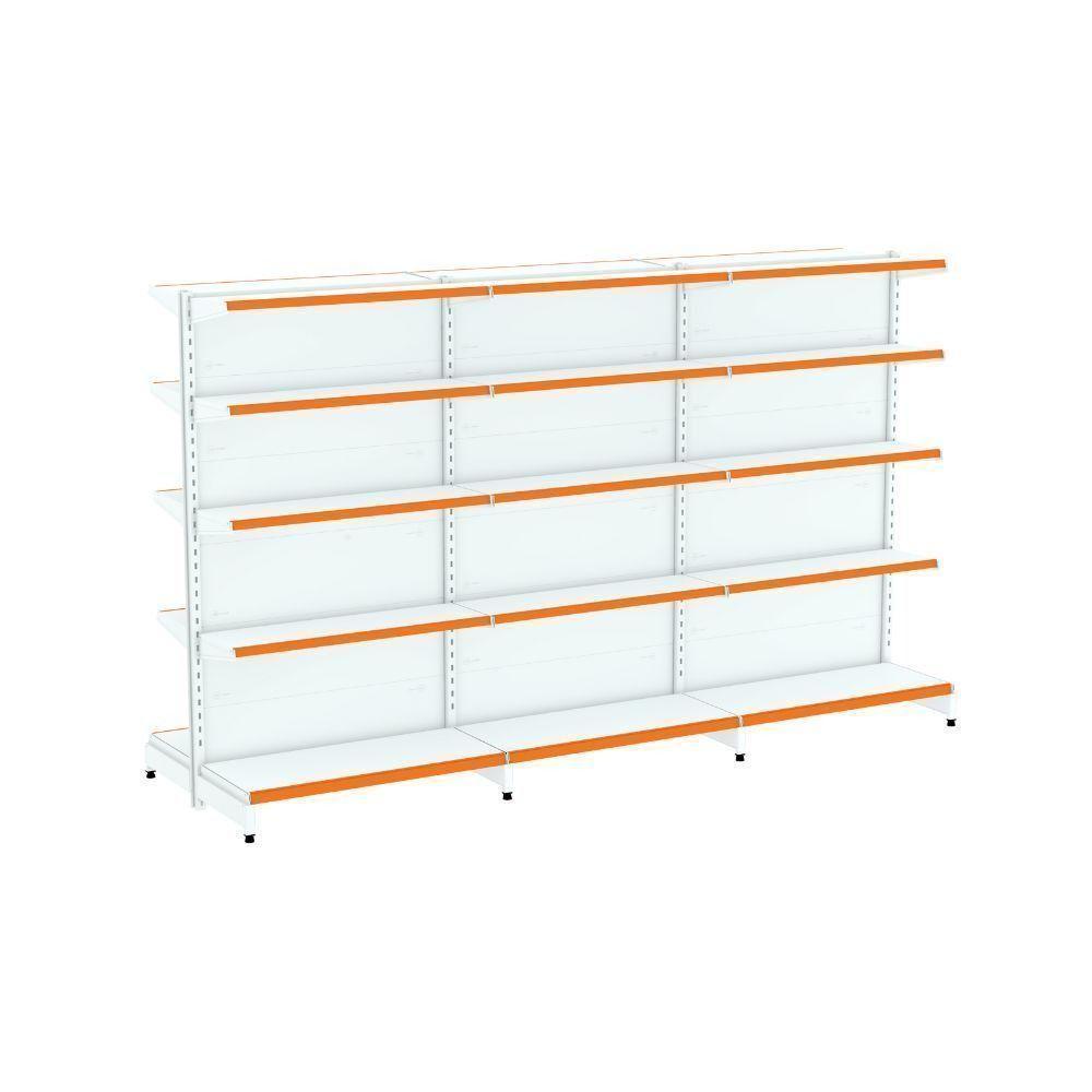 Kit 3 Módulos De Gôndolas Centro 2,02 Fit40 Amapá Expositor Branco - 1