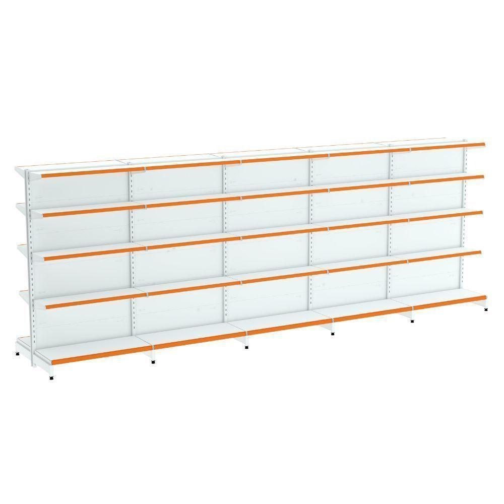 Kit 5 Módulos De Gôndolas Centro 1,70 Fit40 Amapá Expositor Branco - 2