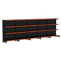 Kit 5 Módulos De Gôndolas Parede 1,37 Fit40 Amapá Expositor Preto - 1