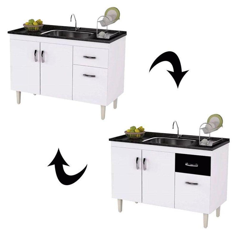 Balcão De Pia Gabriela 120 Cm Branco Flex - Ajl - 3