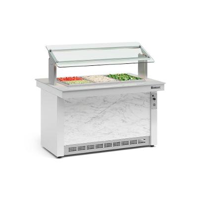 Buffet Refrigerado 6 Cubas Gbrf140 Gelopar 6gns 220v Branco E Mármore