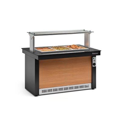 Buffet Refrigerado 6 Cubas Gbrf140 Gelopar 6 Gns 220v Preto E Madeira