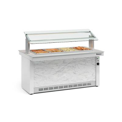 Buffet Quente 8 Cubas Gbta175 Gelopar 8gns 220v Branco E Mármore