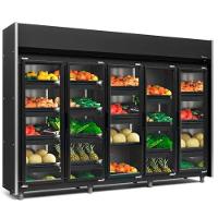 Expositor Vertical Hortifruti 5 Portas De Vidro Geas5plb Gelopar All Black 220v - 1