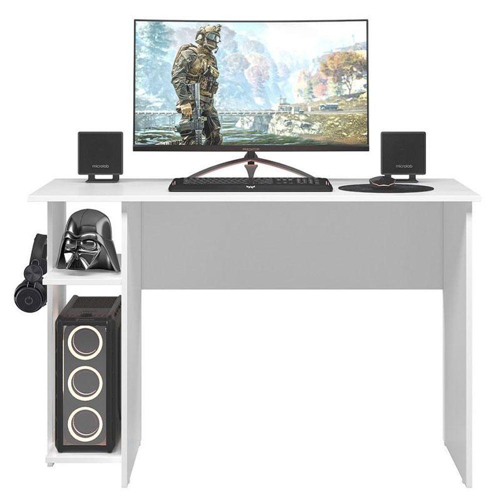 Mesa Para Computador Gamer 3875 Ambiente Branco Brilho - Qmovi - 3