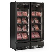 Expositor Vertical Linha Carbono 2 Portas Gcbc950cb Gelopar Refrigerador 957 Litros All Black 220v