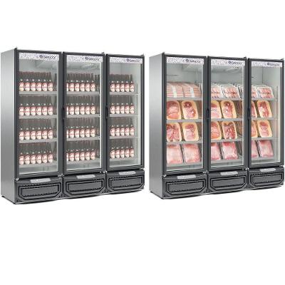 Expositor Vertical 3 Portas De Vidro Gcbc1450 Gelopar Refrigerador 1468 Litros Inox 220v