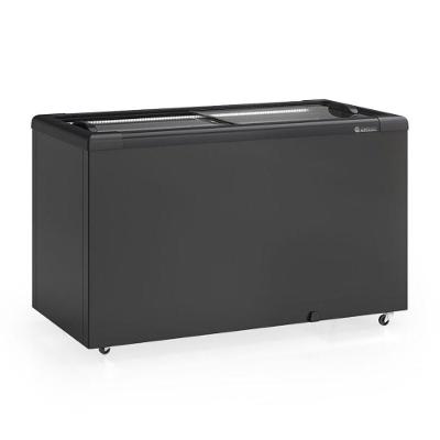 Freezer Plano Vidro Reto Deslizante Ghd400lb Gelopar Expositor 395 Litros All Black Gelopar 220v