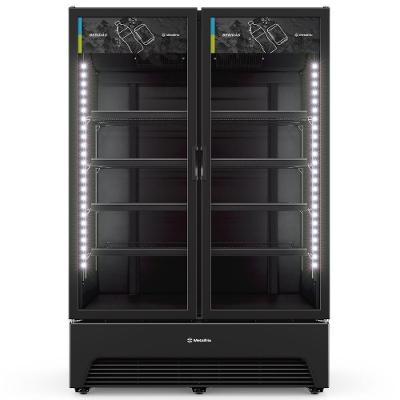 Expositor De Bebidas Porta Dupla Vbm3ah Metalfrio Expositor 1257 Litros All Black 220v