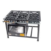 Fogão Industrial Tradicional 30x30 6 Bocas Com Forno Itajobi Fogão Baixa Pressão 30x30 - 1