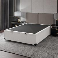 Cama Box Baú Base Casal Para Colchão De 1,38m Linho Prince Branco - 1