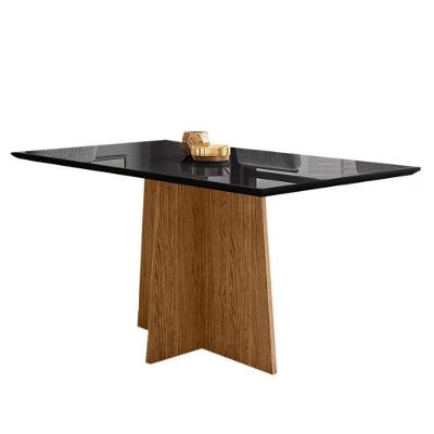Mesa De Jantar Ana 160x90 Ipê/preto - New Ceval Ipê/preto
