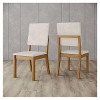 Cadeira Para Mesa De Jantar Ambiente Milla Kit 2 Peças Nature Linho - Henn - 1