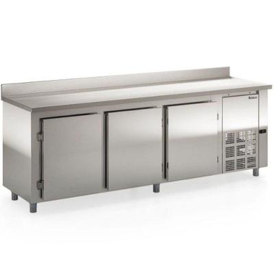 Balcão De Encosto Com 3 Portas Sem Pia Gbfe250 Gelopar Balcão 765 Litros Inox 110v
