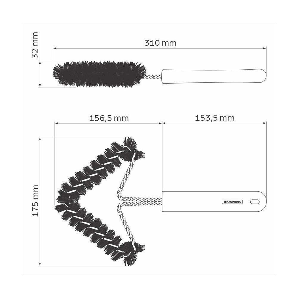 Escova Para Grelha Tramontina Churrasco Com Estrutura De Aço Inox - 2