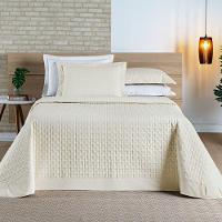 Cobre Leito King Madri Percal 200 Fios 100% Algodão 3 Peças - Palha - 1