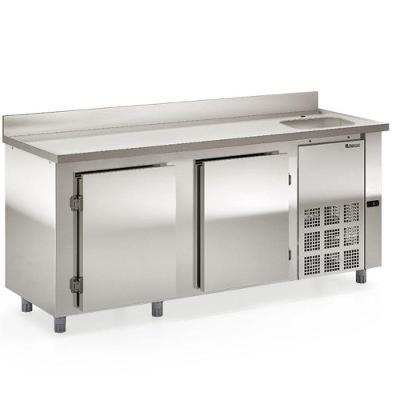 Balcão De Encosto Com 2 Portas E 1 Pia Lado Direito Gbfe200cd Gelopar Balcão 556 Litros Inox 110v
