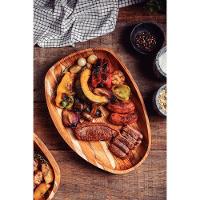 Gamela Organica Churrasco Tramontina Em Madeira Teca Fsc Com Acabamento Em óleo Mineral 44x30 Cm - 9