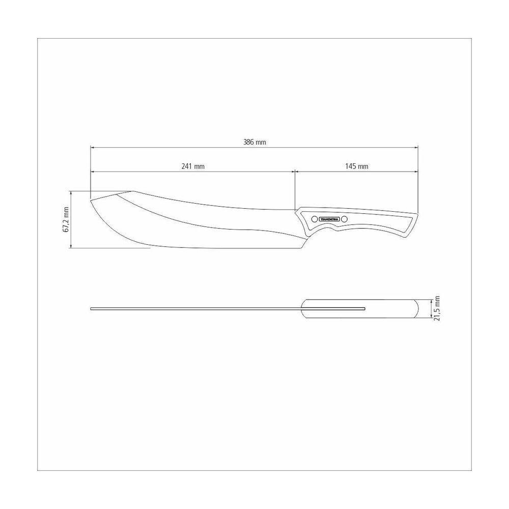 Faca Para Carne Tramontina Churrasco Lamina De Aço Inox Escurecido E Cabo De Madeira 10 Polegada - 4