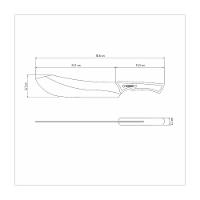 Faca Para Carne Tramontina Churrasco Lamina De Aço Inox Escurecido E Cabo De Madeira 10 Polegada - 3
