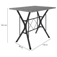 Mesa De Jantar Bruna 100x60 Cm Com Granito Ocre Itabira Com 4 Cadeiras 050 Preto - Artefamol - 5