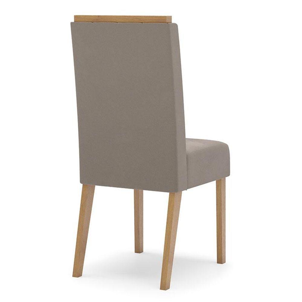 Cadeira Para Mesa De Jantar Ambiente Nina Kit 2 Peças Nature Marrom Amêndoa - Henn - 3