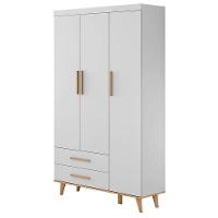 Cômoda E Guarda Roupa Infantil Ludmila Branco Bétula - Carolina